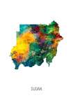 Sudan Watercolor Map Art Print