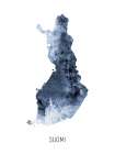 Suomi Watercolor Map Art Print
