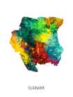 Suriname Watercolor Map Art Print