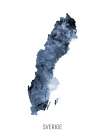 Sverige Watercolor Map Art Print