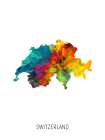 Switzerland Watercolor Map Art Print