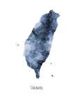 Taiwan Watercolor Map Art Print