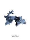 Tajikistan Watercolor Map Art Print