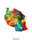 Tanzania Watercolor Map Art Print