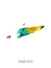 Timor-Leste Watercolor Map Art Print