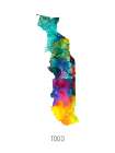 Togo Watercolor Map Art Print
