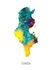 Tunisia Watercolor Map Art Print
