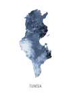 Tunisia Watercolor Map Art Print