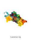 Turkmenistan Watercolor Map Art Print