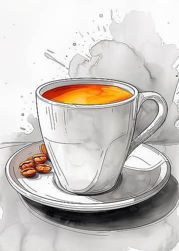 I Love Coffee Food Illustration Art (2) Coffee Print