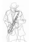 Line Art Musican 2 Art Print