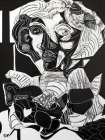 black and white Art Print