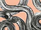 Zen line art in black pink V2 Abstract Art Print