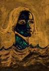 The Swimmer Tan Art Print