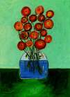 Poppies in Vase Green Version Art Print