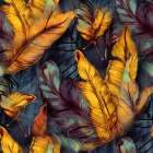 Watercolor Feathers 25 Abstract Art Print
