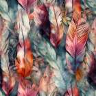 Watercolor Feathers 27 Art Print