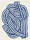 Line art organic shape in blue Art Print