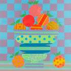 Blues and Oranges Art Print