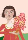 Woman with flowers Art Print