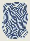 Line art organic shape in blue 03 Art Print