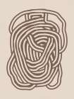 Line art organic shape in beige Minimalist Print