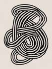 Line art organic shape in black Art Print
