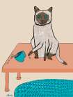 Naughty cat humour Art Print