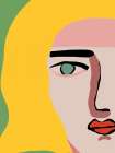 Closeup face blonde Art Print