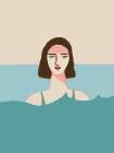 Ocean swimmer Brunette Art Print