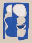 Organic shape cut out in blue Art Print