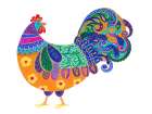 Decorative Cockerel Art Print