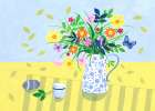 Bouquet and Pebble Art Print