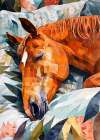 Animal Watercolor Art Horse Sleeping Art Print