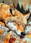 Animal Watercolor Art Sleeping Wolf Art Print