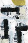 Black and White and Gold Abstract 1 Abstract Art Print