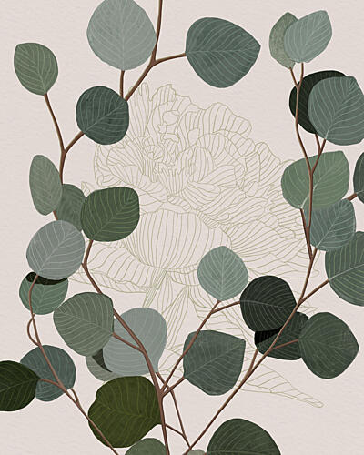 Round Eucalyptus Art Print