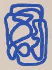 Line art in cobalt blue 04 Abstract Art Print