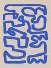 Abstract cobalt line deco 03 Minimalist Print