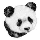 Cosmic Panda Square Art Print by EC Mazur