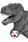 Dino Love Heart Large Art Print by EC Mazur