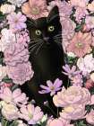 Garden Cat Pink Original Art Print
