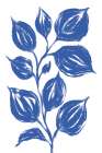 Blue Leaves Minimalist Print