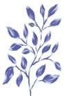 Blue Twig2 Minimalist Print