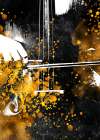 Black and Gold Music Art Double Bass Player6 Art Print