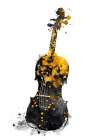 Black and Gold Music Art Double Bass2 Art Print