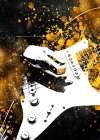 Black and Gold Music Art Guitar 1 Art Print
