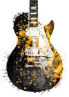 Black and Gold Music Art Guitar Accoustic Art Print