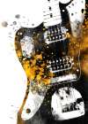 Black and Gold Music Art Guitar Bass Art Print