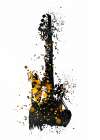 Black and Gold Music Art Guitar Instrument Art Print